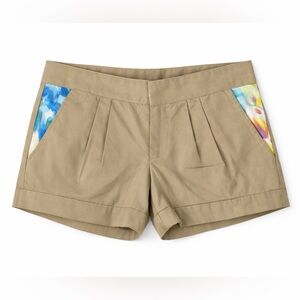 Wren Tailored Shorts Khaki NWT Feminine Floral Detail Size S